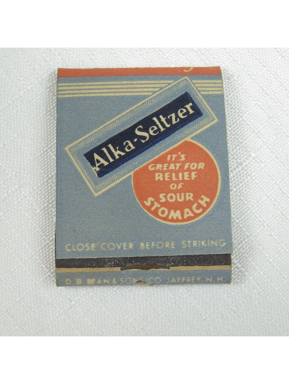 4 Vintage Matchbook Covers F&F Cough, Piso's Cough, Alka-Seltzer, Zymole Trokeys